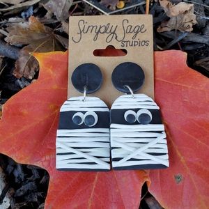Handmade mummy earrings